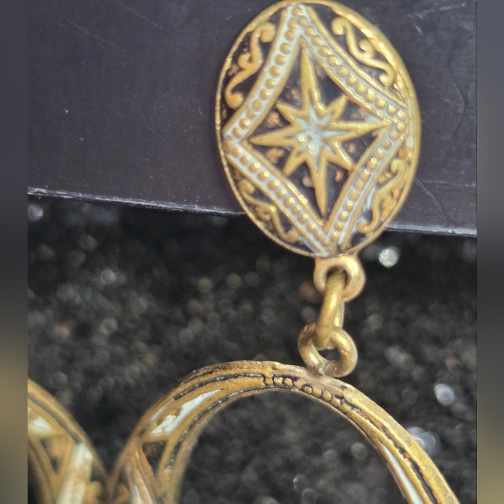 Damascene Large Hoop Earrings - Picture 5 of 10